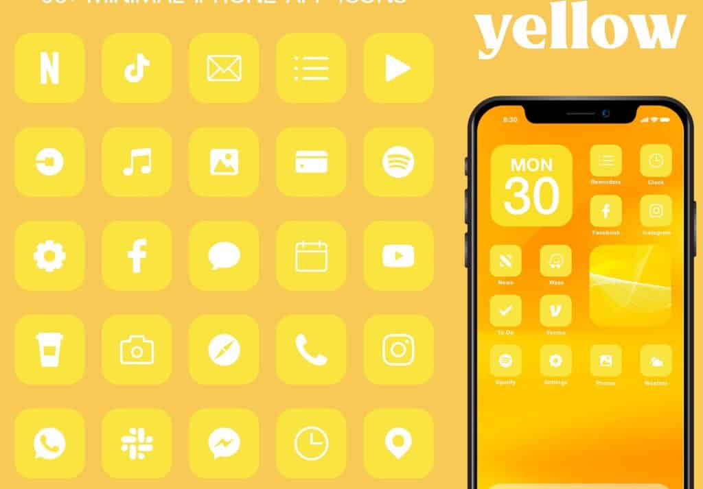 yellow app icons